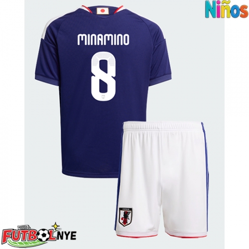 Camiseta Japón Takumi Minamino #8 Primera Equipación para niños Mundial 2026 manga corta (+ pantalones cortos)